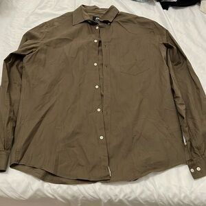Olive green button down shirt